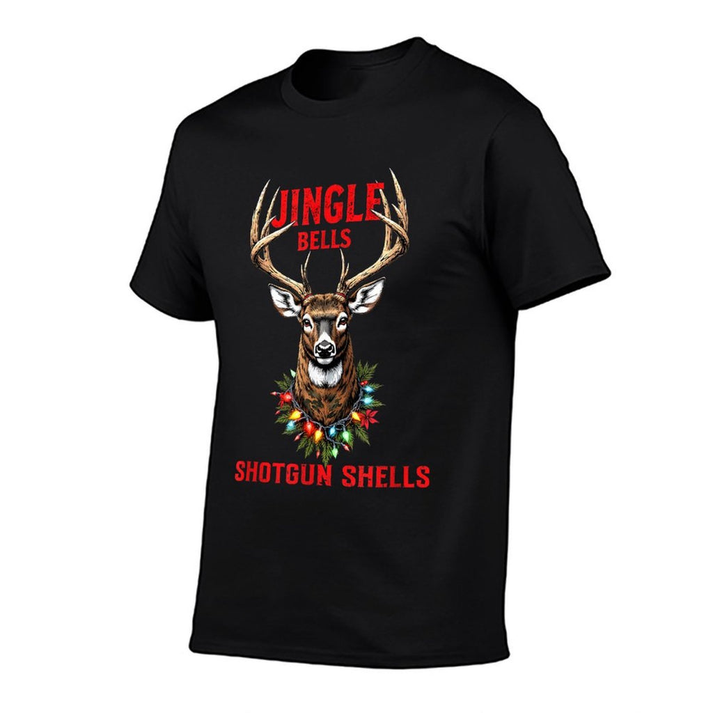 Christmas Deer Hunting Dashing Through Snow Jingle Bells  Stretchy T-Shirt