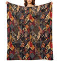 Symmetry Flow - Seamless Pattern Furoshiki Design Plush Throw Blanket