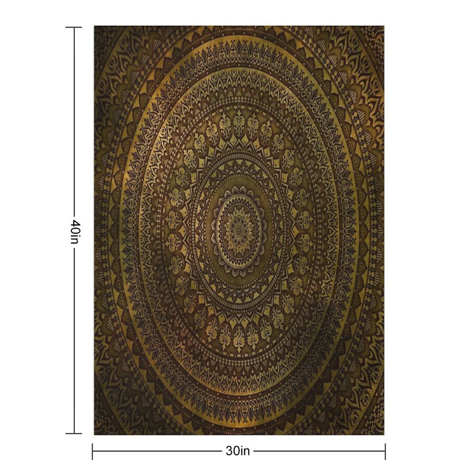 Lime Brown Mandala Travel-friendly Throw Blanket
