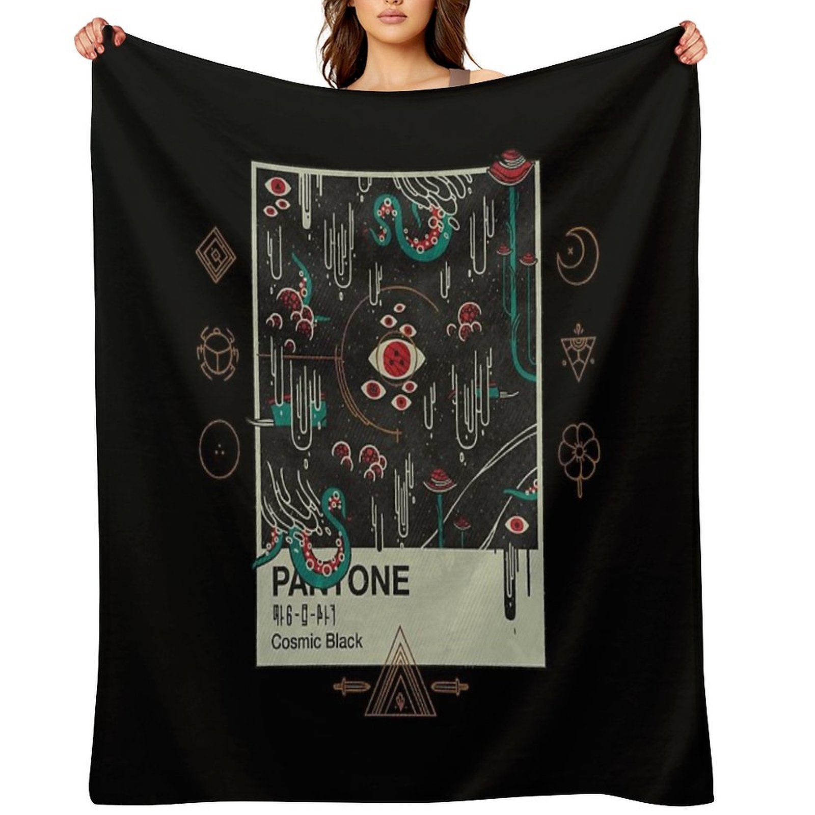 Cosmic Black Versatility Throw Blanket