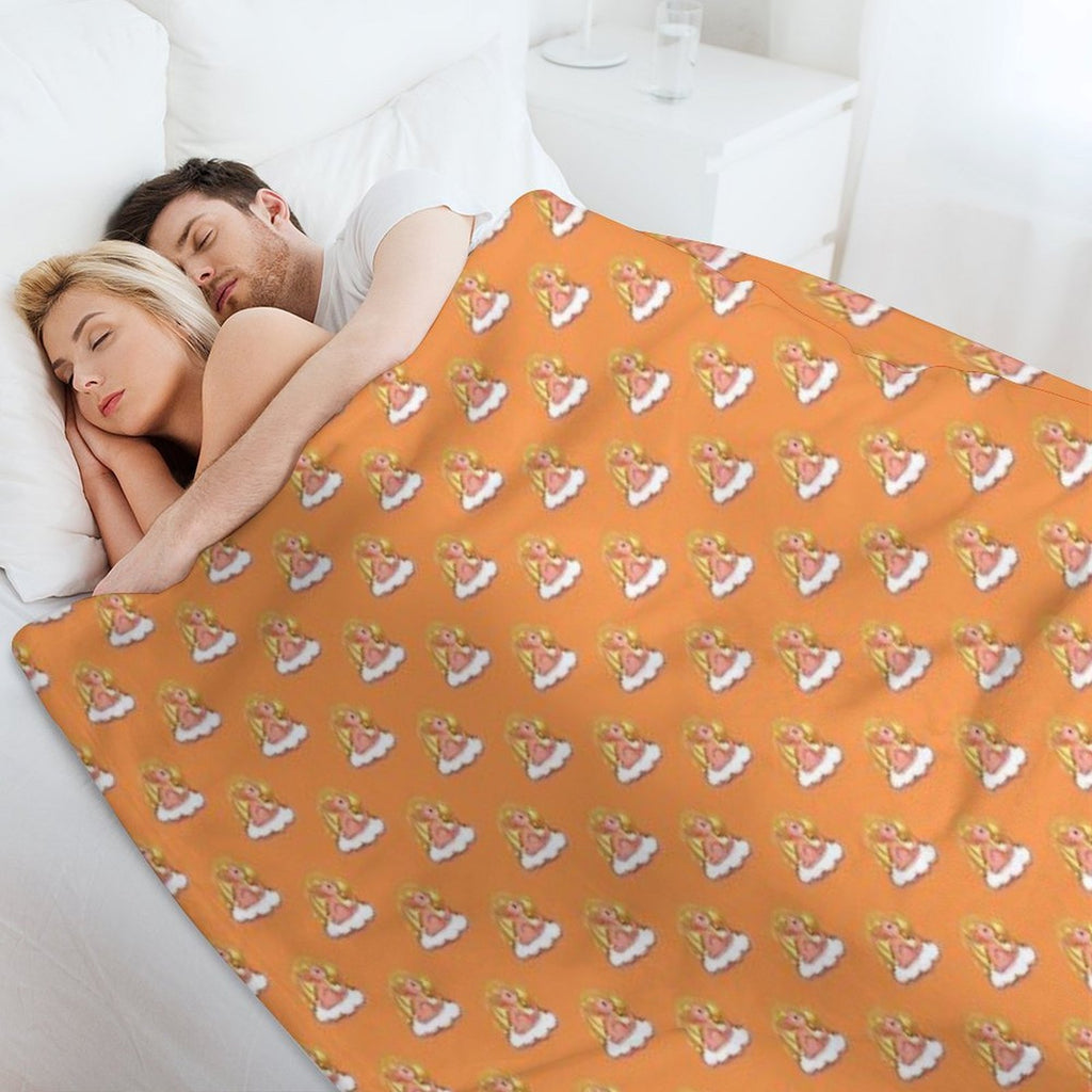 Cute Fire Dragon Whimsical Fantasy Art Sustainable Throw Blanket