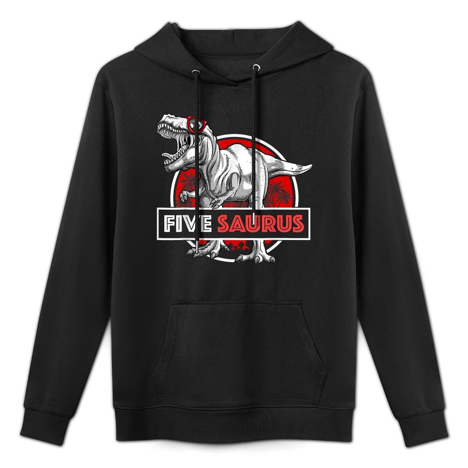 I Am Five Saurus 5 Yrs Old T-Rex for Boys 5th Birthday Gift Relaxed Fit Hoodie
