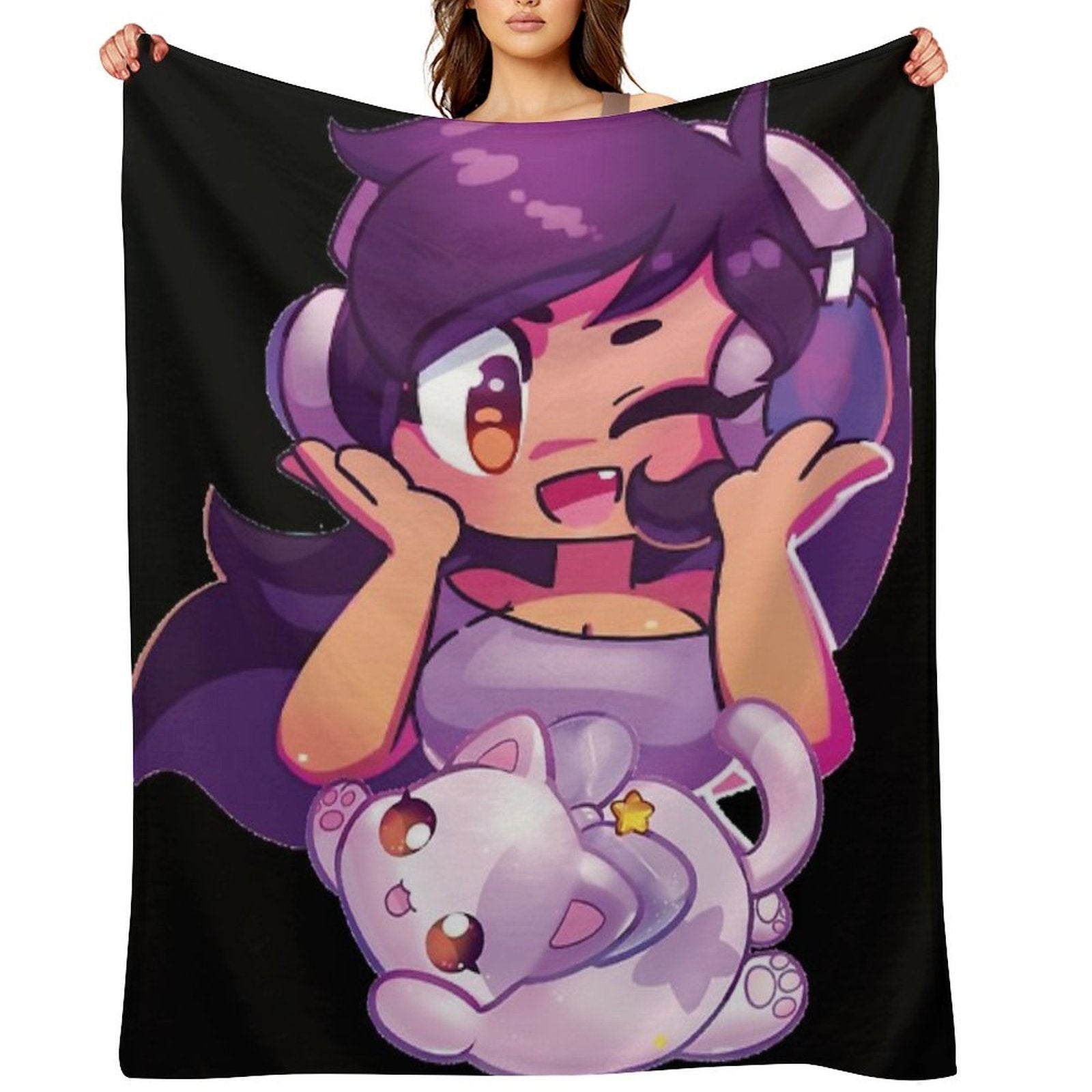 Aphmau with Cat Gift-ready Throw Blanket