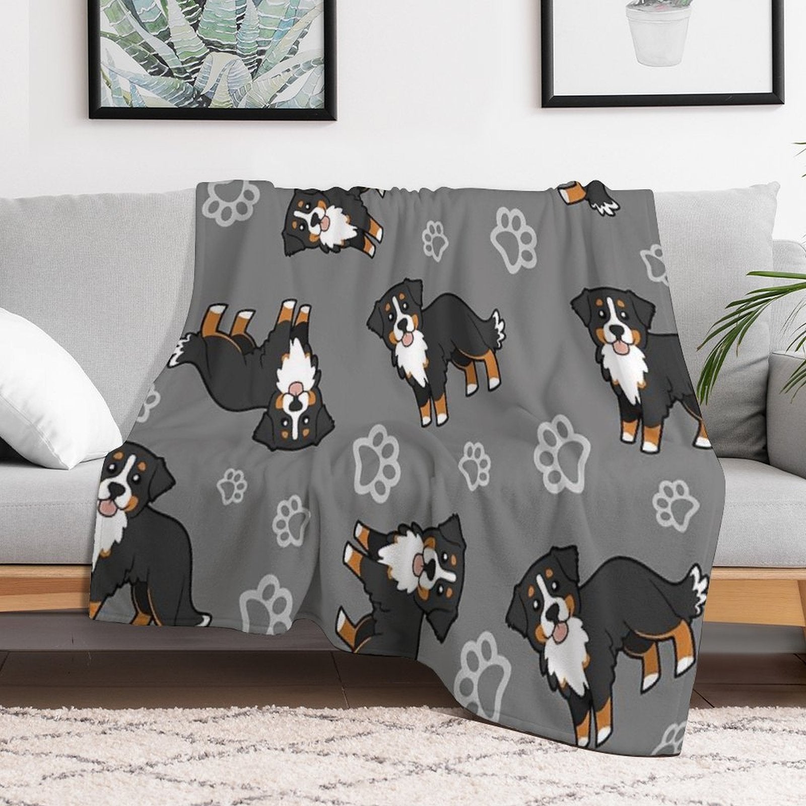 Bernese Mountain Dog. Eco-conscious Throw Blanket