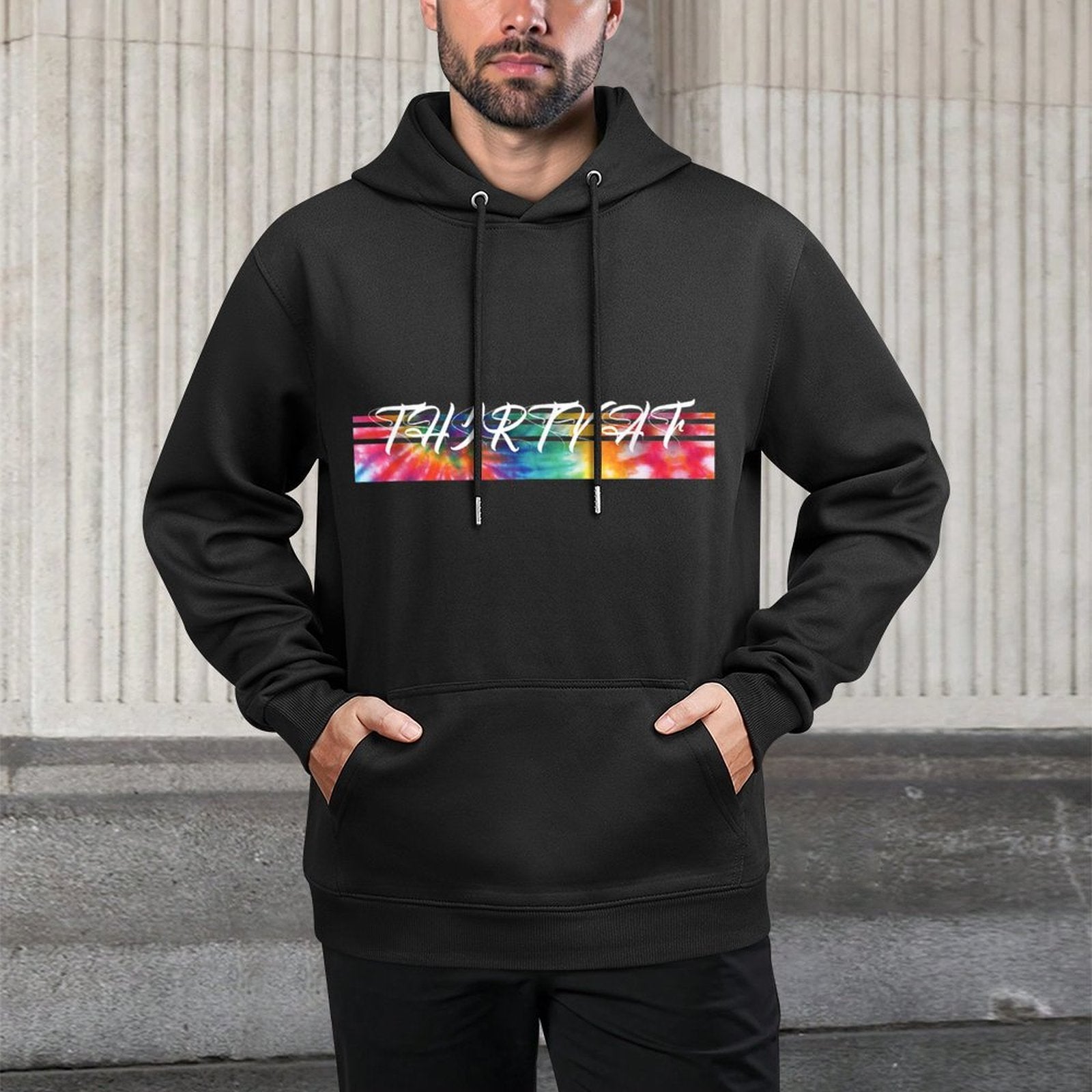 Thirty AF Tie Dye Cool Vintage Inspired 30th Birthday Cotton-Polyester Blend Hoodie