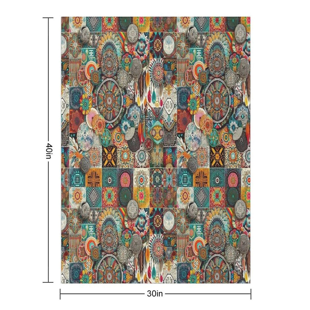 Fabric Pattern Multi-functional Throw Blanket