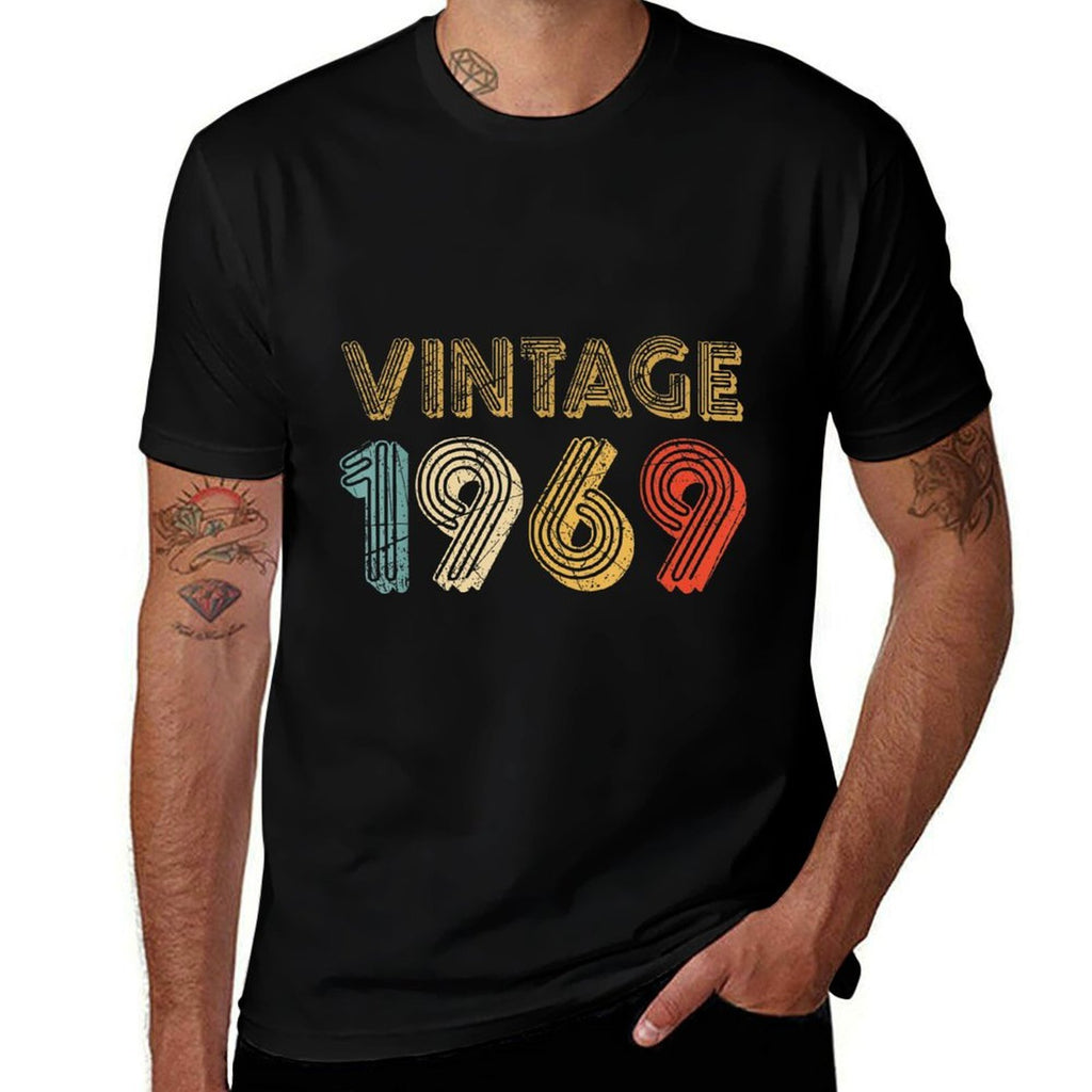 50th Birthday Gift Vintage 1969 for Men And Woman  Rolled Sleeves T-Shirt