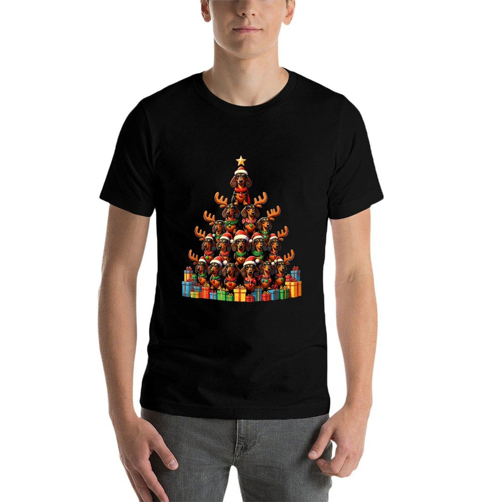 Christmas Tree Dachshund Dog Dachshunds Doxie  Lightweight T-Shirt