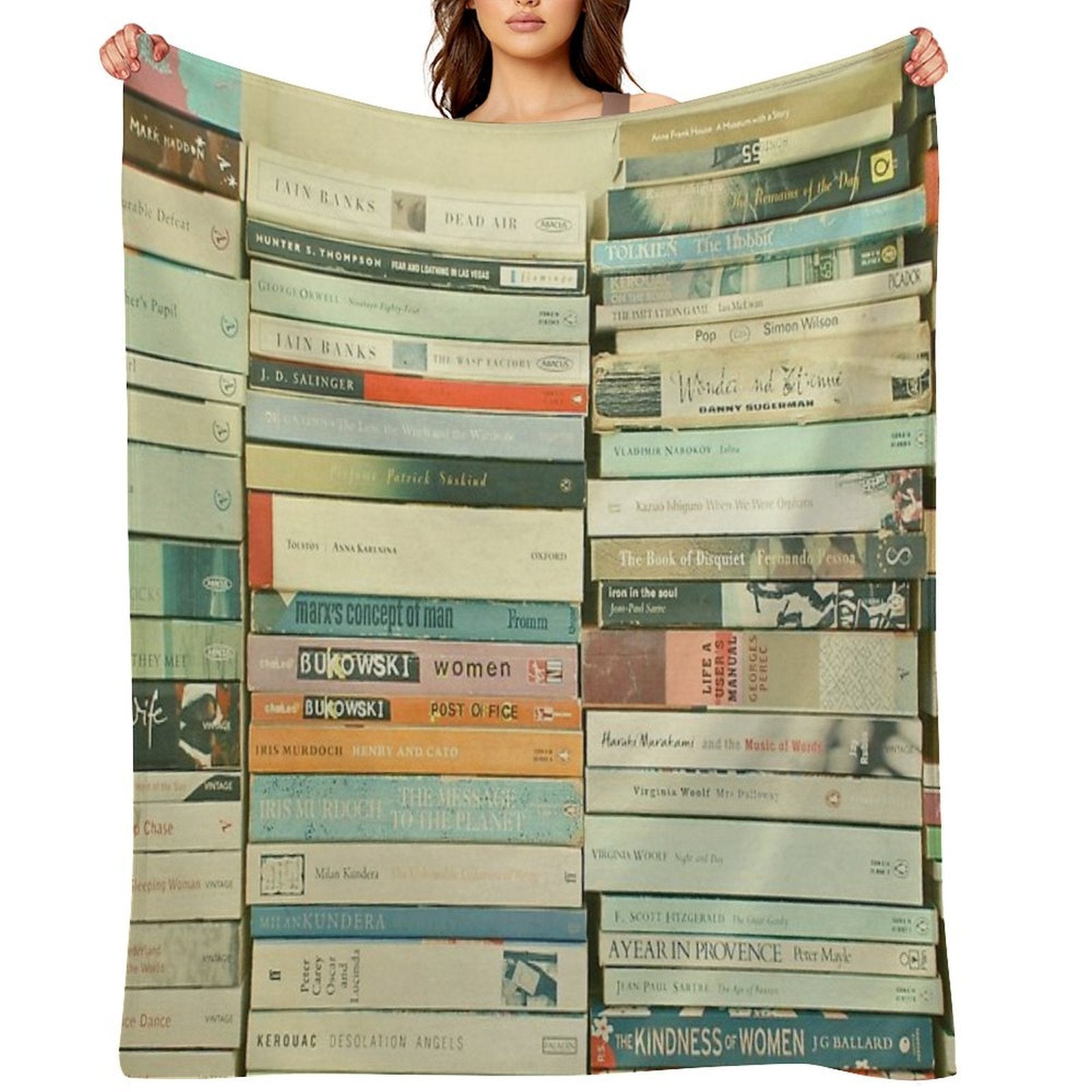 Bookworm Shrink-resistant Throw Blanket