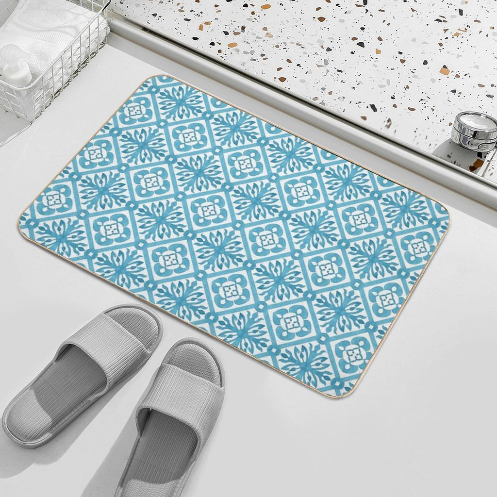 Watercolor Blue  Toxin-Free Bath Mat