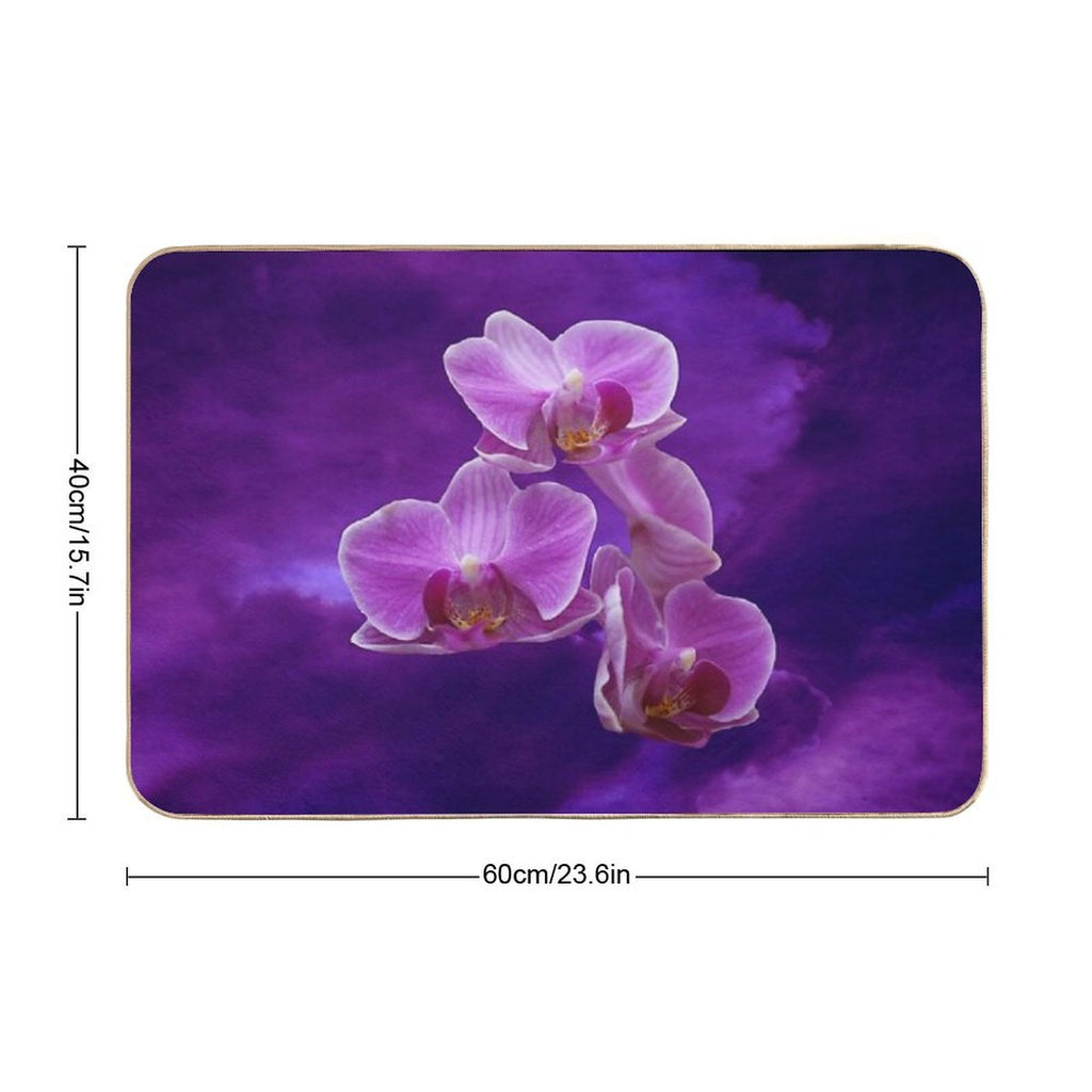 Purple Orchids  Fade-Resistant Bath Mat