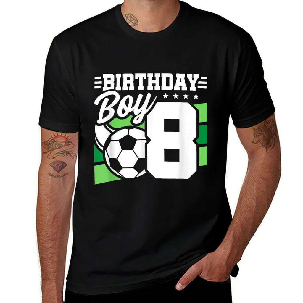 Soccer Birthday Party - 8 Year Old Boy - 8th Birthday  Oversized Silhouette T-Shirt