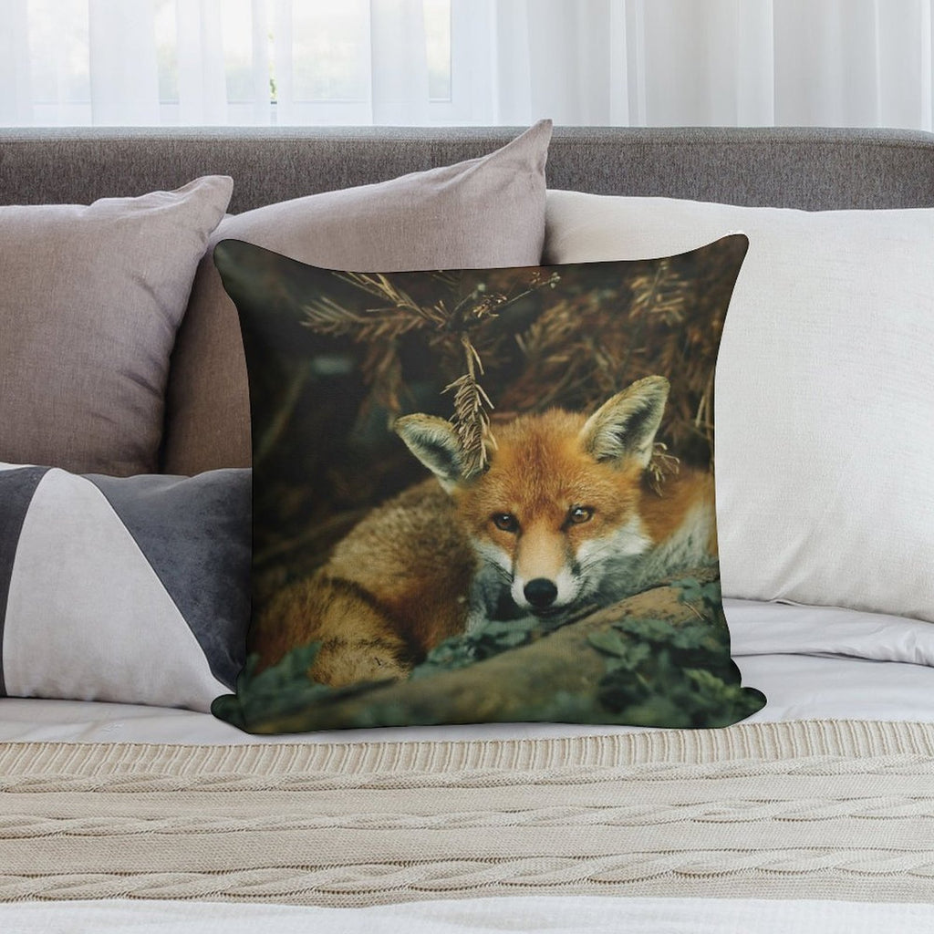 Red Fox in The Forest Soft Style Accent Throw Pillow