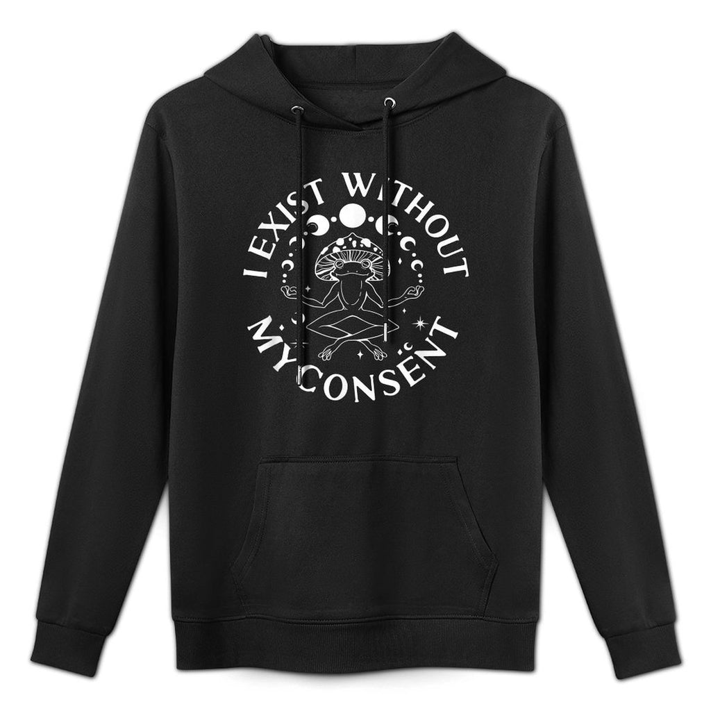 I Exist Without My Consent Frog Funny Surreal Meme Me IRL Breathable Fabric Hoodie