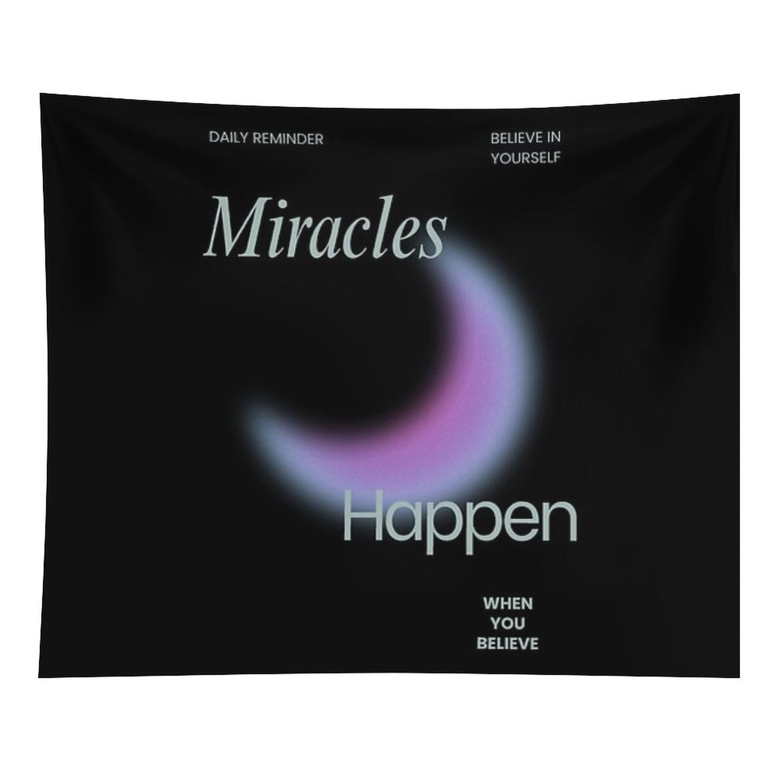 Dark Believe in Yourself Daily Reminder Positivity Quote Tapestry