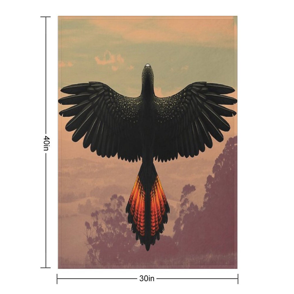 Red-Tailed Black Cockatoo - Australian Bird Sustainable Throw Blanket