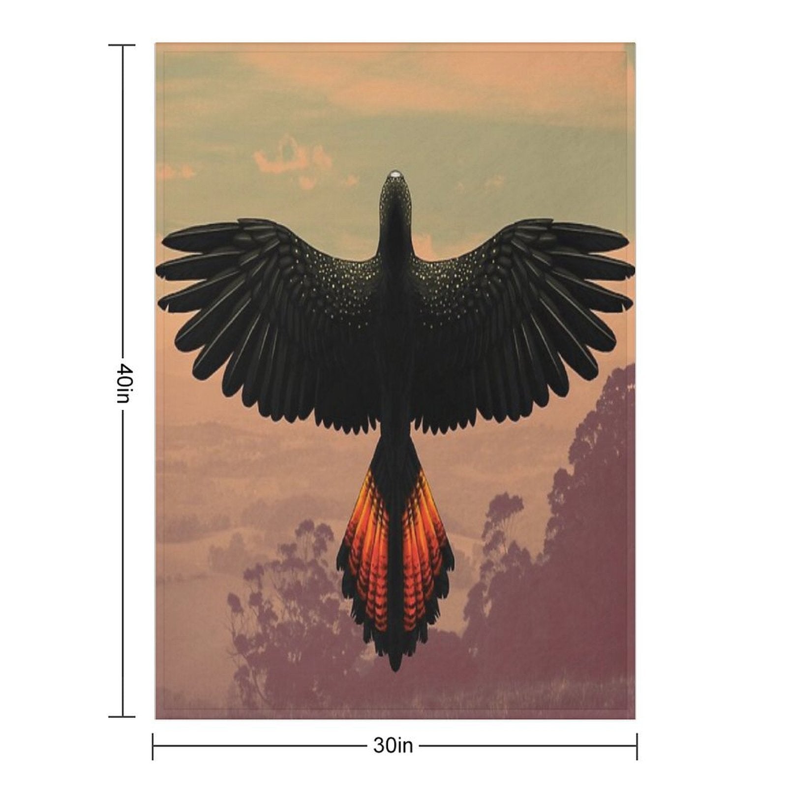 Red-Tailed Black Cockatoo - Australian Bird Sustainable Throw Blanket
