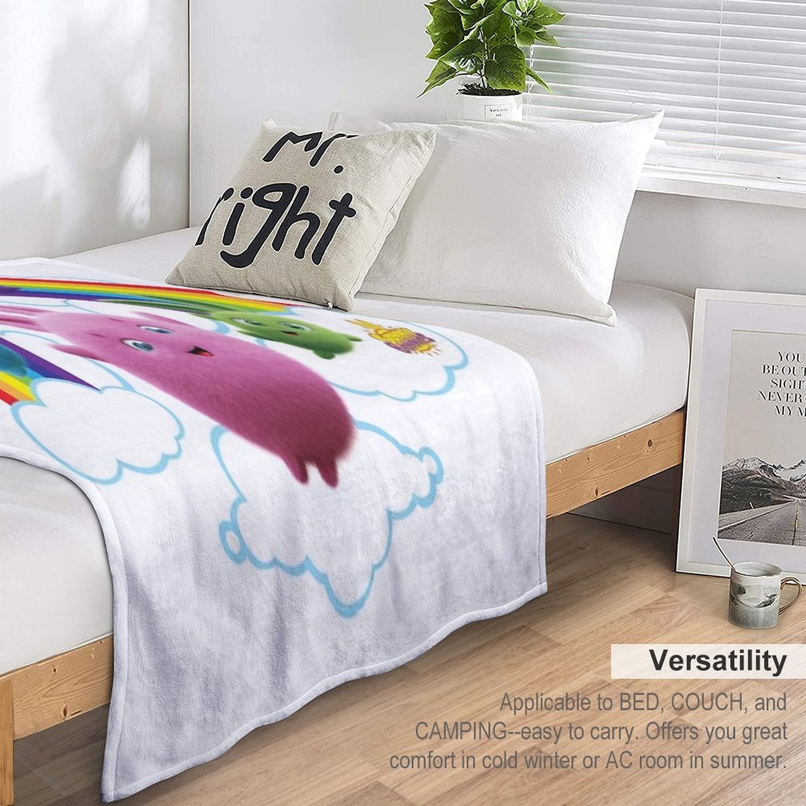 Sunny Bunnies - Rainbow Bunnies Compact Throw Blanket