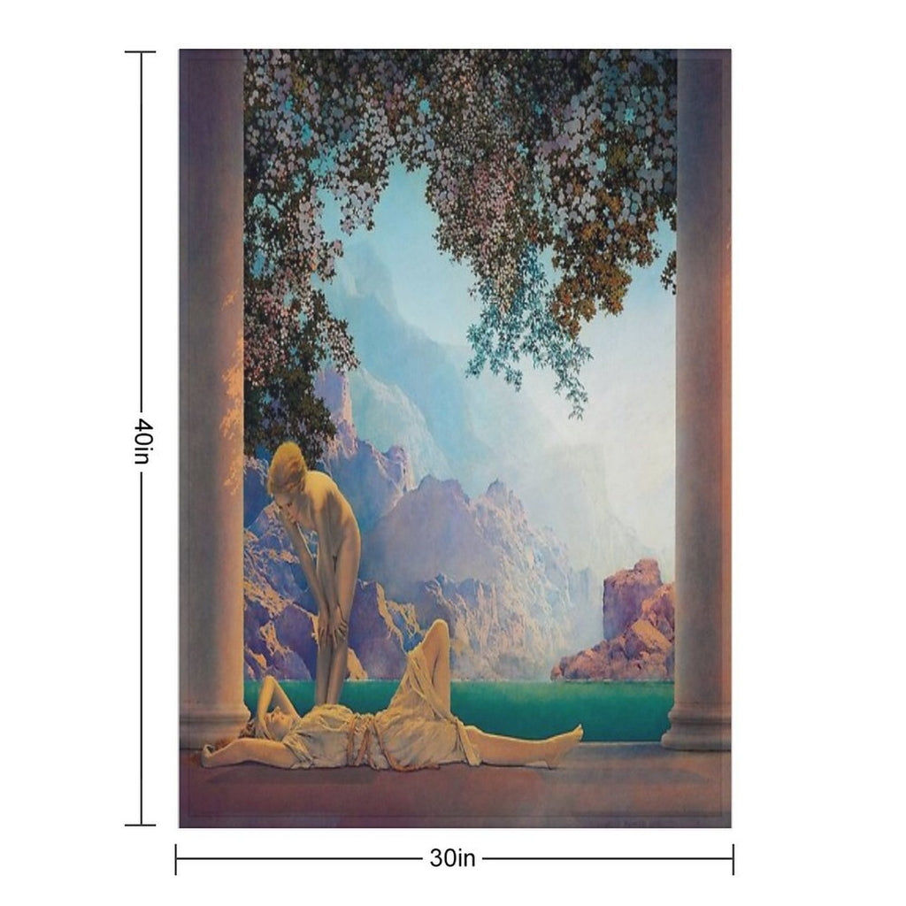 Maxfield Parrish. Daybreak. 1923 Travel-friendly Throw Blanket