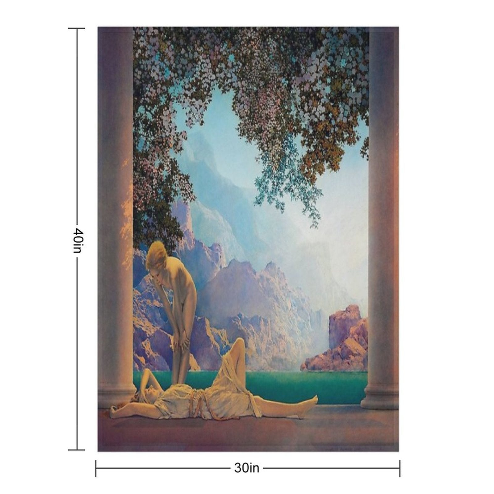 Maxfield Parrish. Daybreak. 1923 Travel-friendly Throw Blanket