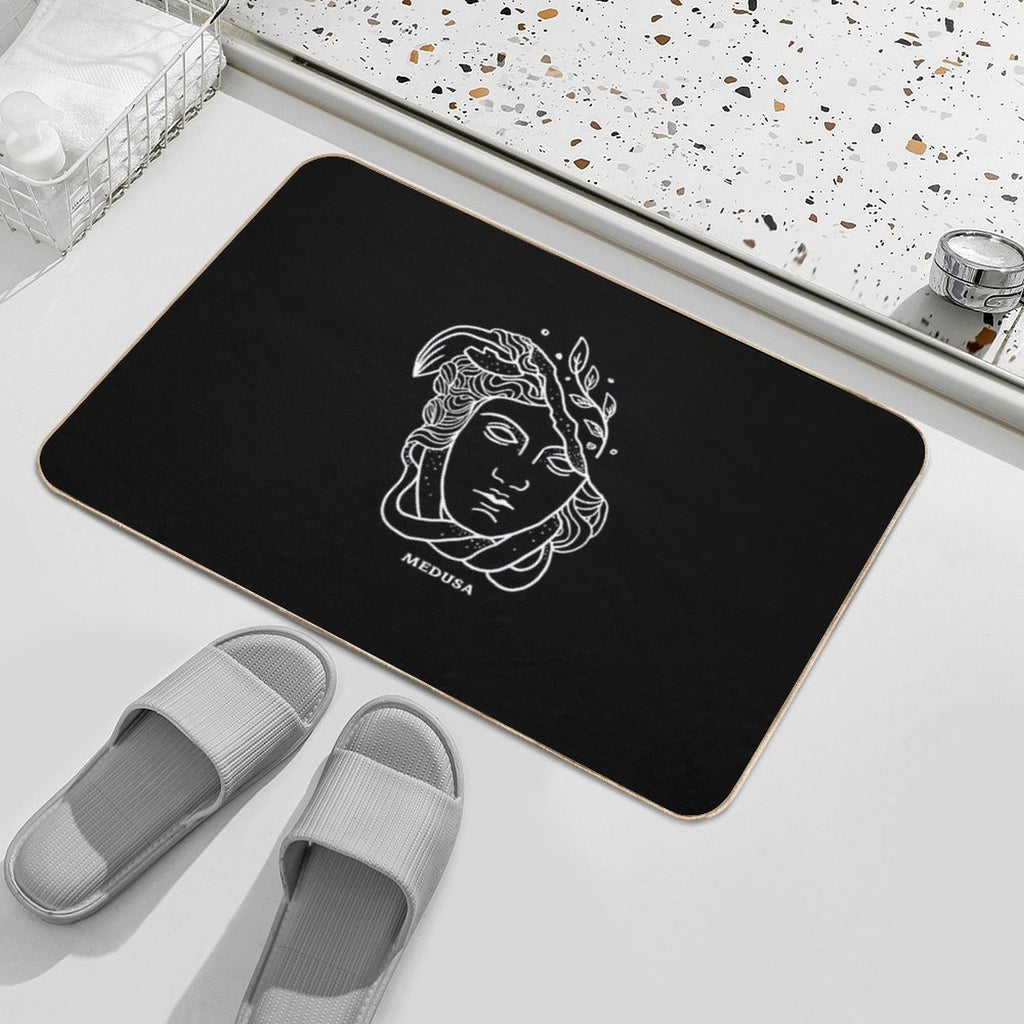 Head of Medusa Greek Mythology  Absorbent Bath Mat