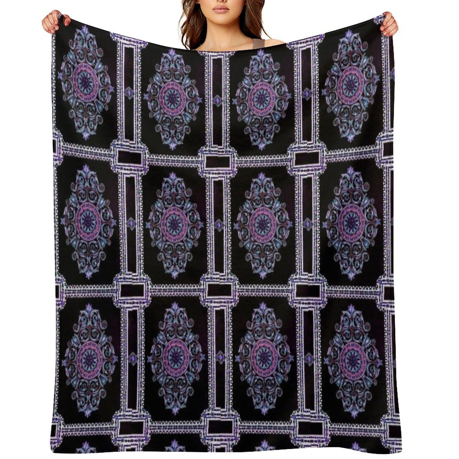 Floral Print - Purple Velvety-soft Throw Blanket