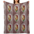 Vintage Flowers And Mandala Plush Throw Blanket