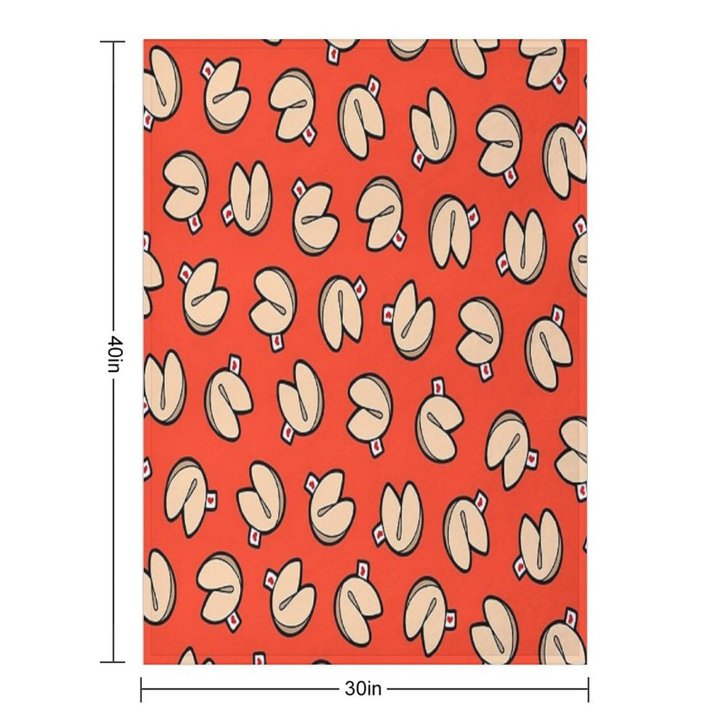 Fortune Cookies Pattern Travel-friendly Throw Blanket