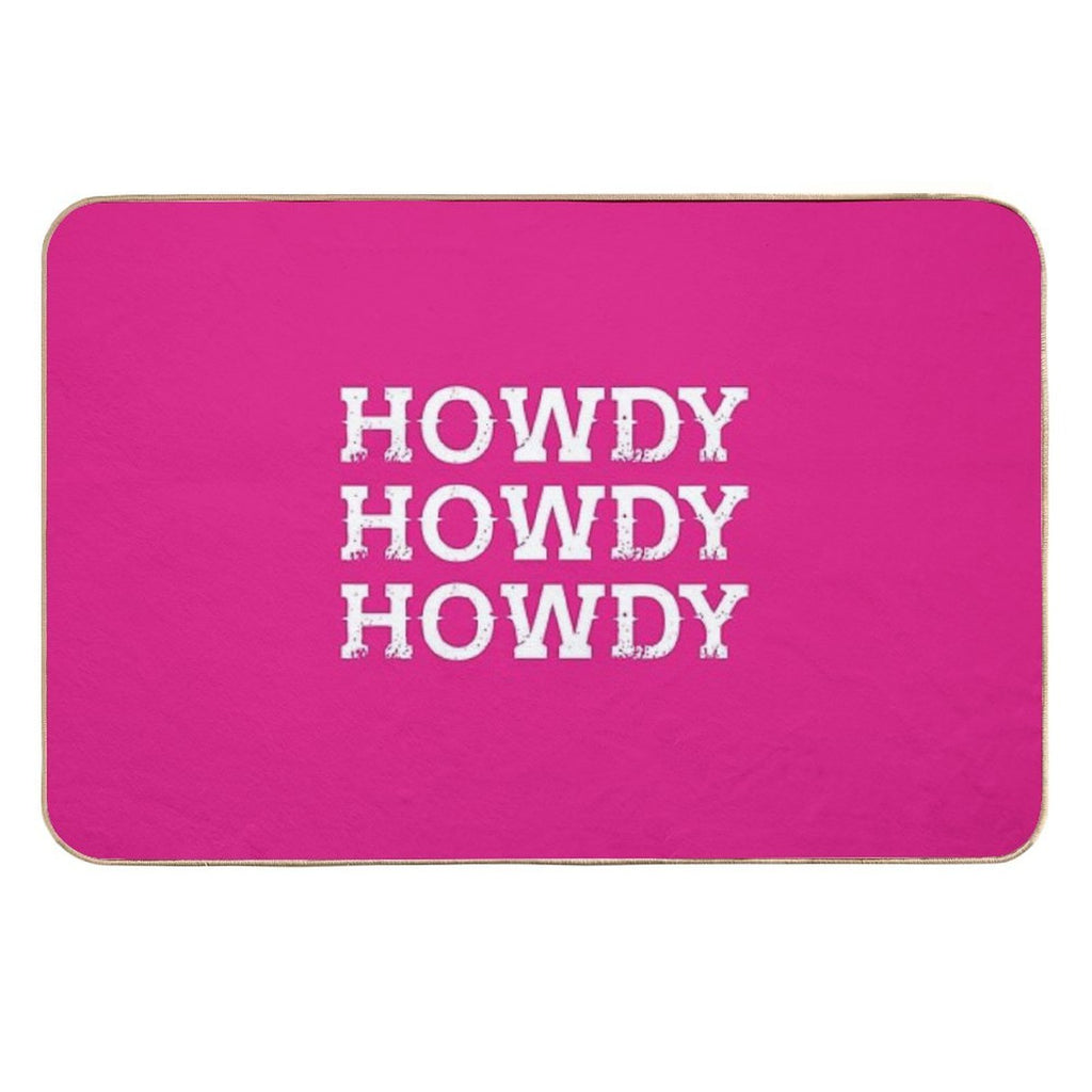 HOWDY Pink  Absorbent Bath Mat