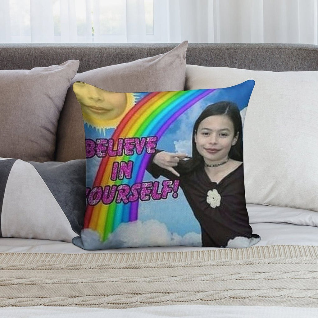 Believe in Uself! Soft Durable Construction Throw Pillow