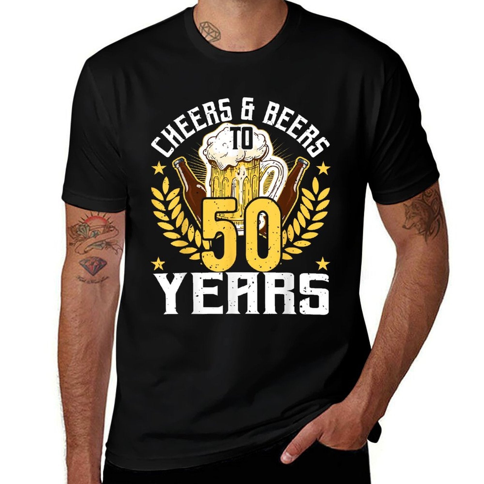 Cheers And Beers To 50 Years, Beer Lover 50th Birthday  Summer-ready Fabric T-Shirt