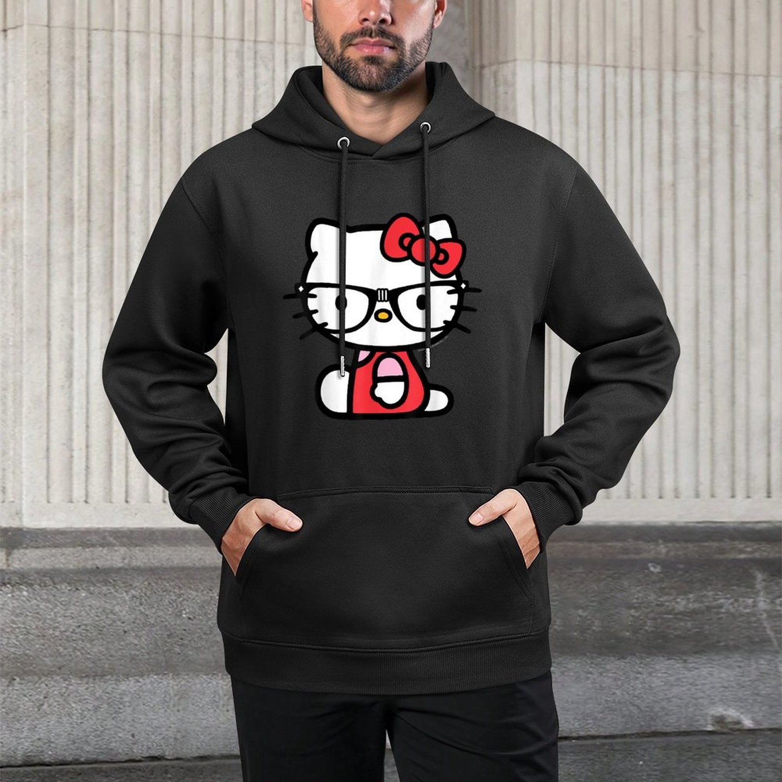 Hello Kitty Nerd Glasses Shrink-Resistant Hoodie