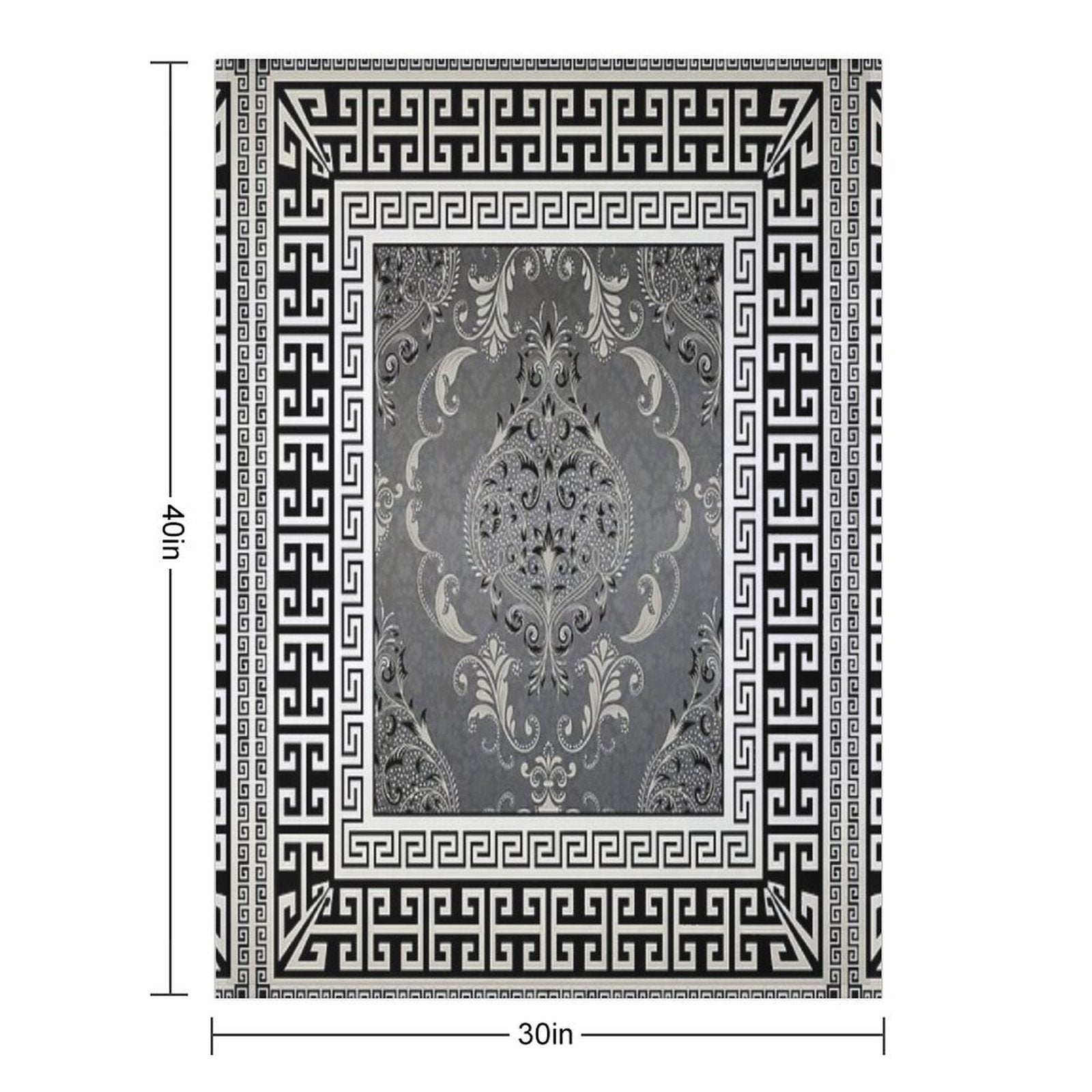 Greek Keys 3 Black Grey White with Pattern Comfort Throw Blanket