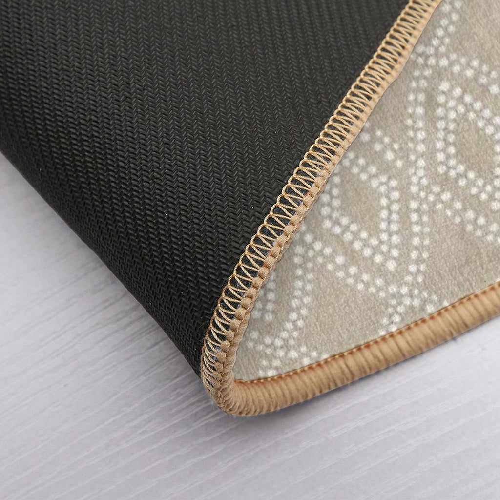Diamonds Dots in Tan  Fade-Resistant Bath Mat