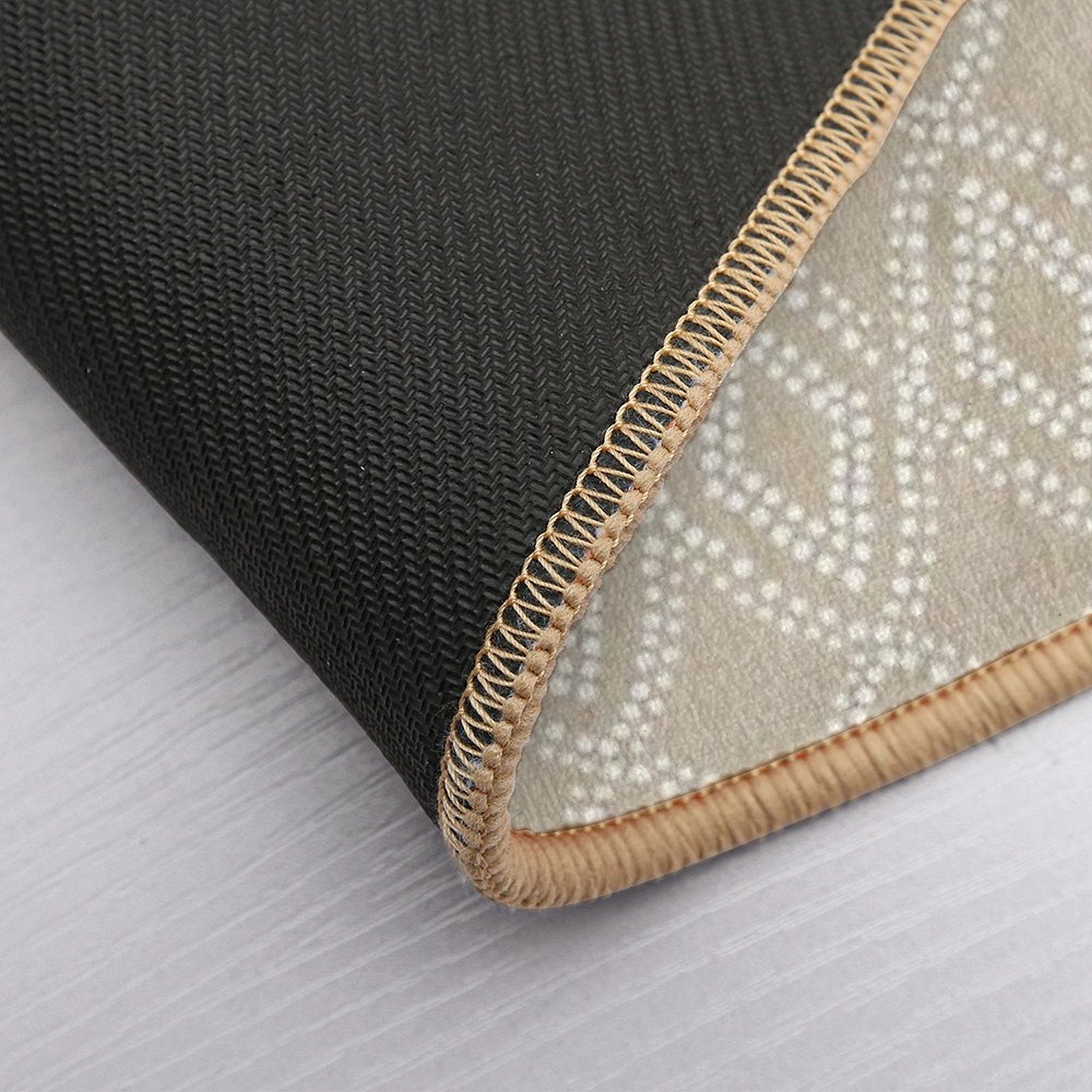 Diamonds Dots in Tan  Fade-Resistant Bath Mat