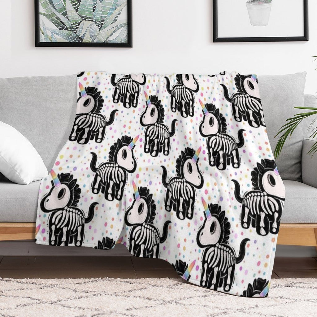 Unicorn Skeleton Multi-functional Throw Blanket