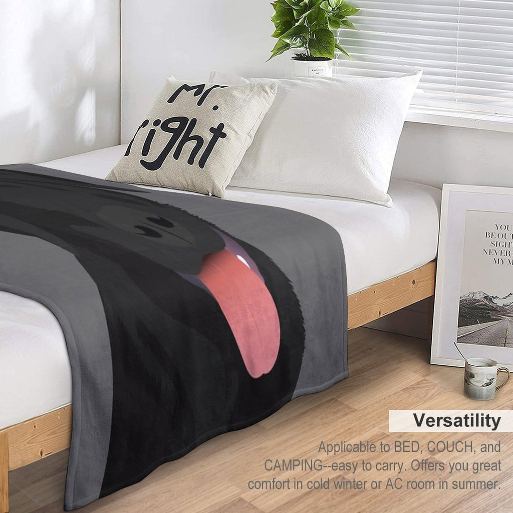 Bruno The Black Lab Plush Throw Blanket