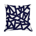 Navy Blue Thick Mosaic Lines On White Soft Luxury Feel Throw Pillow
