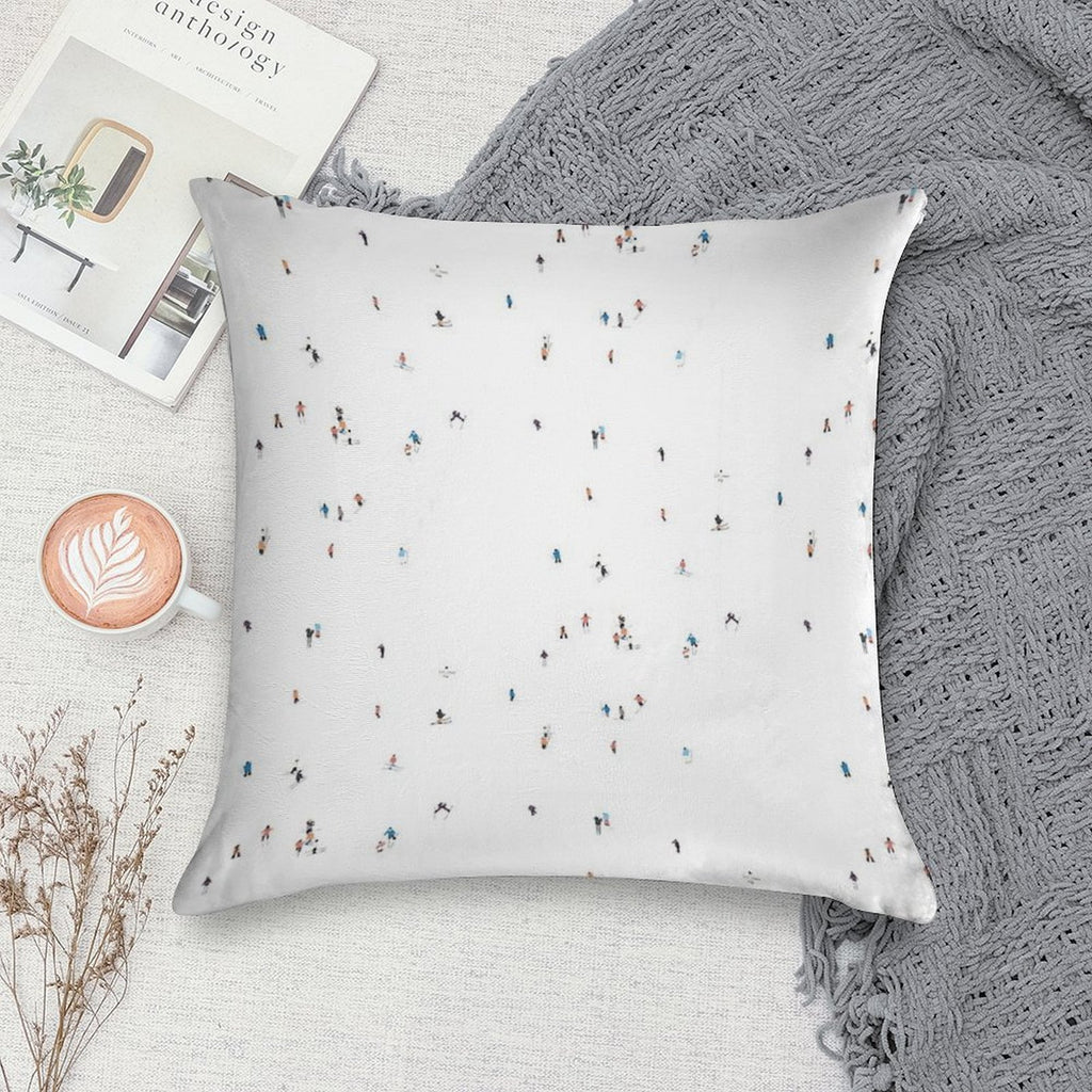 Ski Slopes Soft Hidden Zipper Throw Pillow