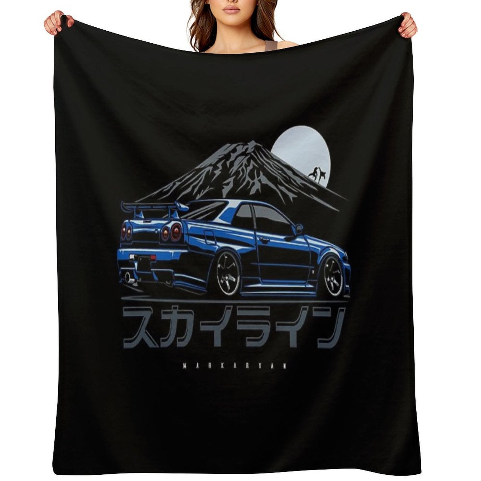 Skyline GTR R34 Gift-ready Throw Blanket
