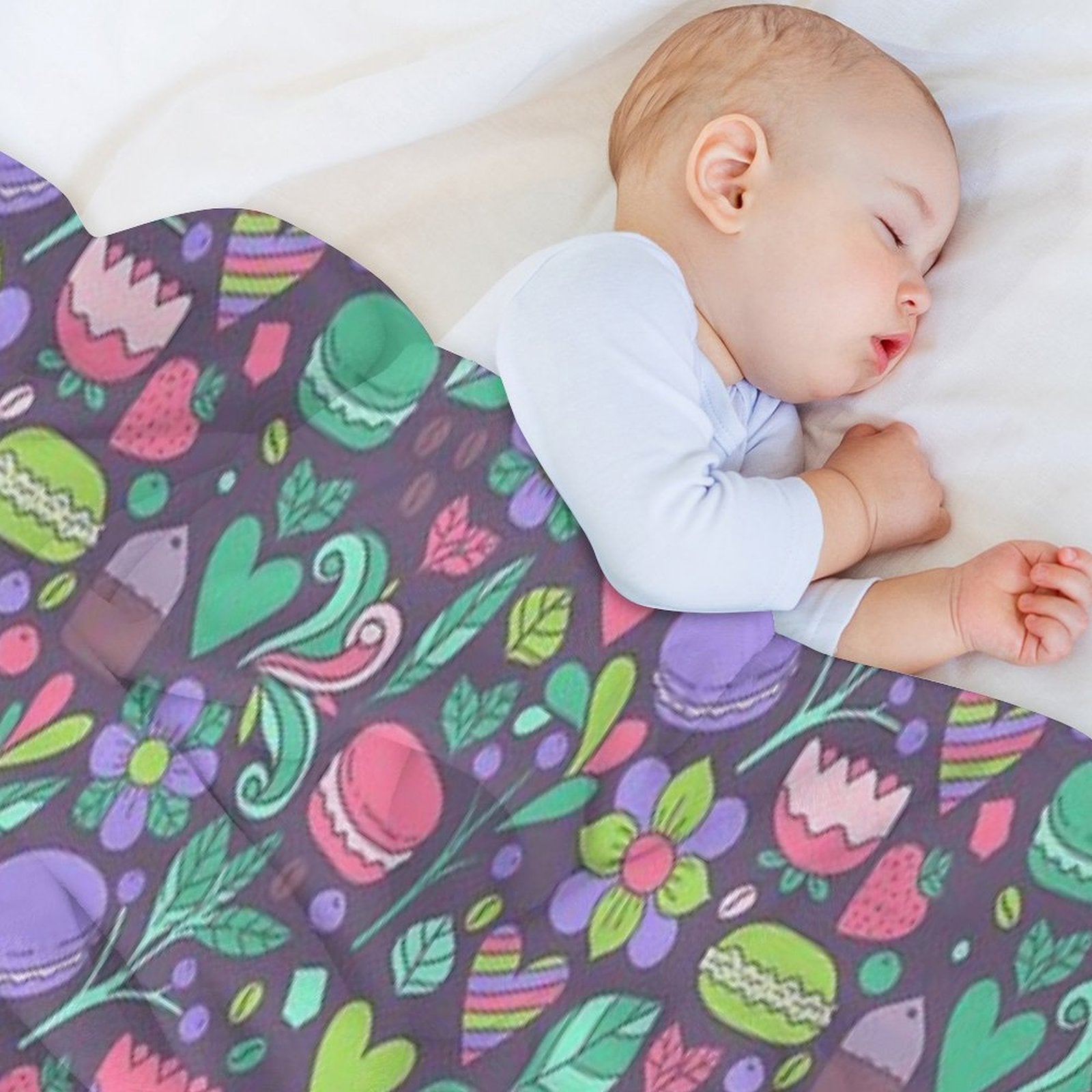 Macarons And Flowers Sustainable Throw Blanket