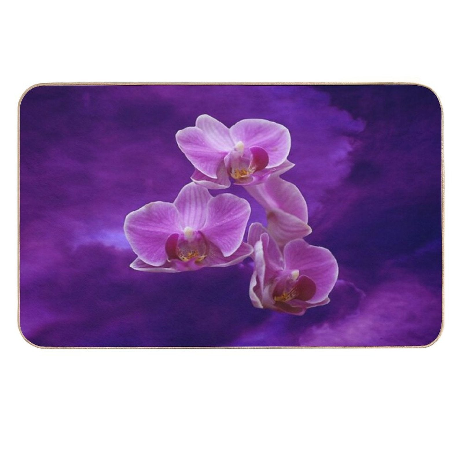 Purple Orchids  Fade-Resistant Bath Mat