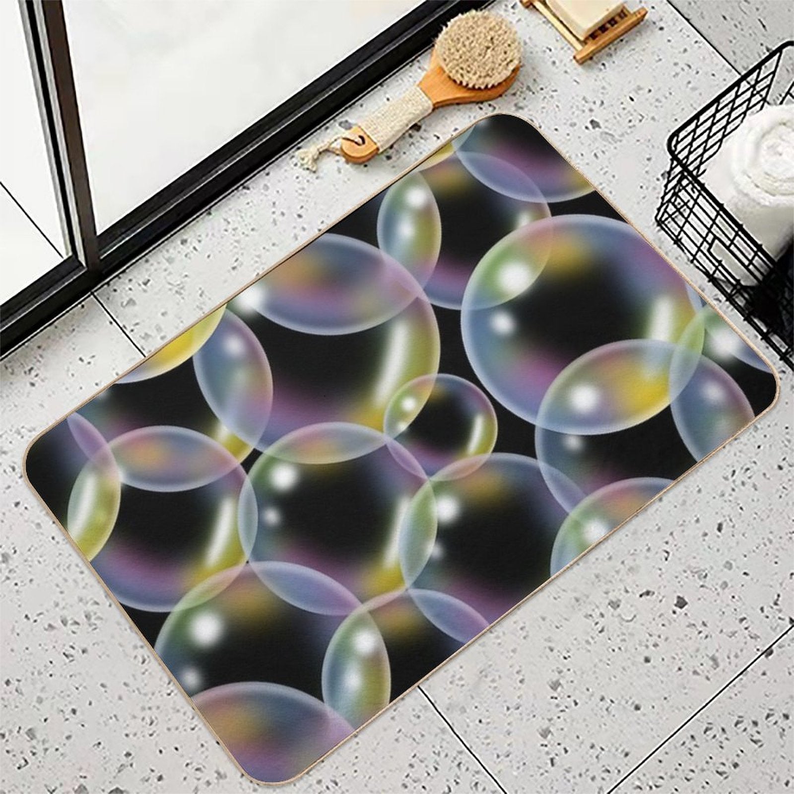 Overlapping Bubbles Pattern (Large)  Odorless Bath Mat