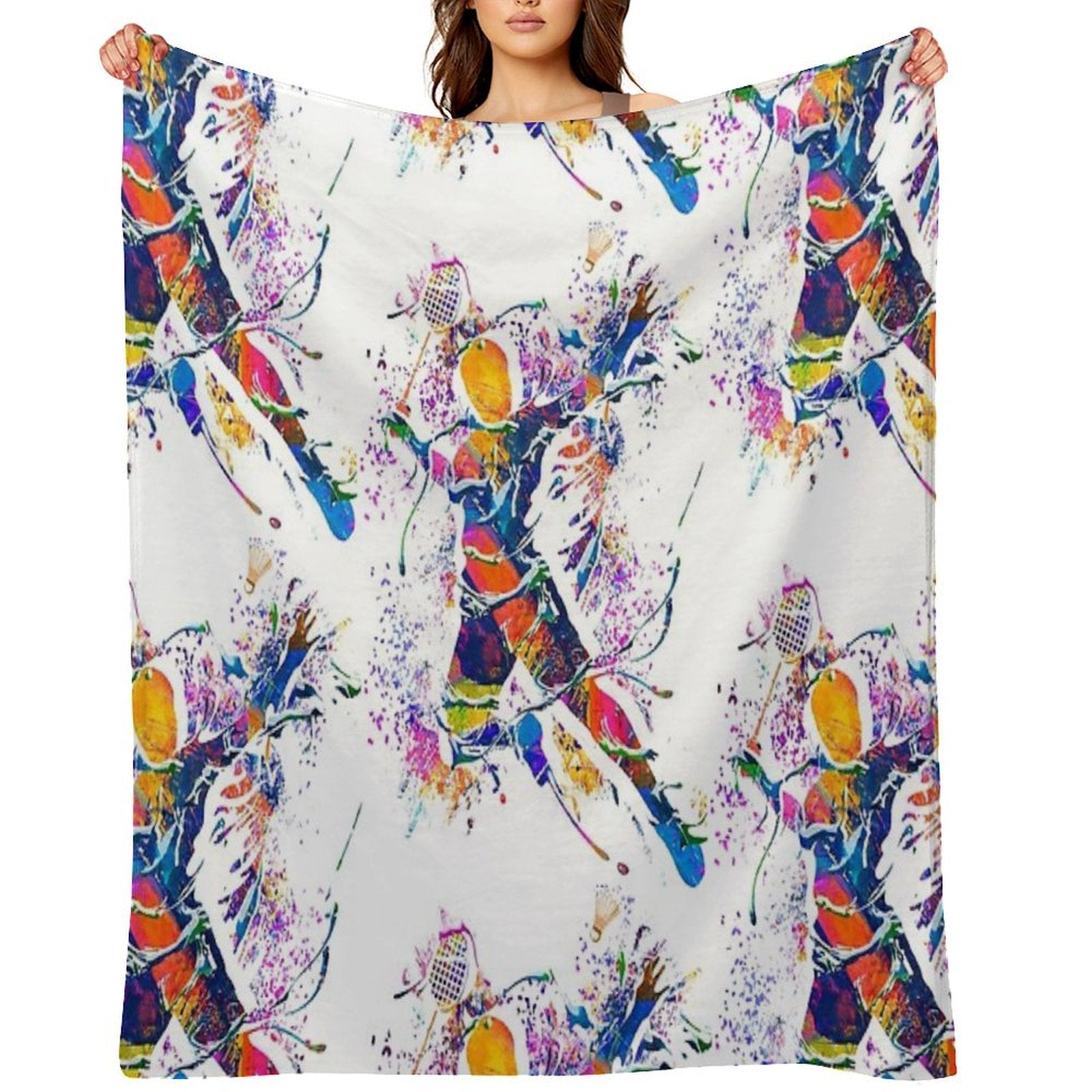 Badminton - Badminton Player - Badminton Smash Wrinkle-free Throw Blanket