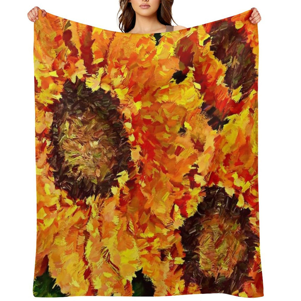 Sunflowers Abstracted Gift-ready Throw Blanket