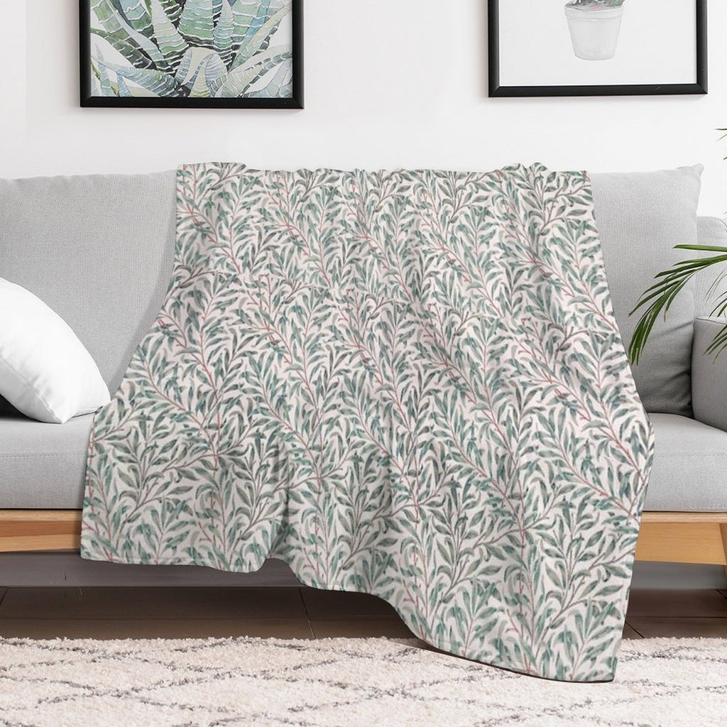 William Morris Pattern - Flowers & Leaves Wrinkle-free Throw Blanket
