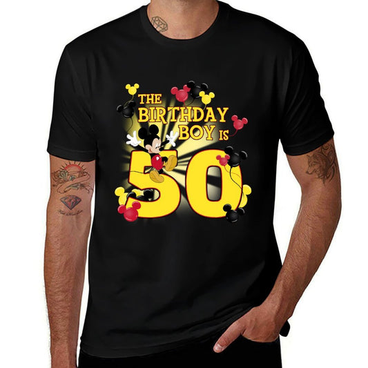 Disney Mickey And Friends Mickey 50th Birthday Boy  Quick-drying T-Shirt