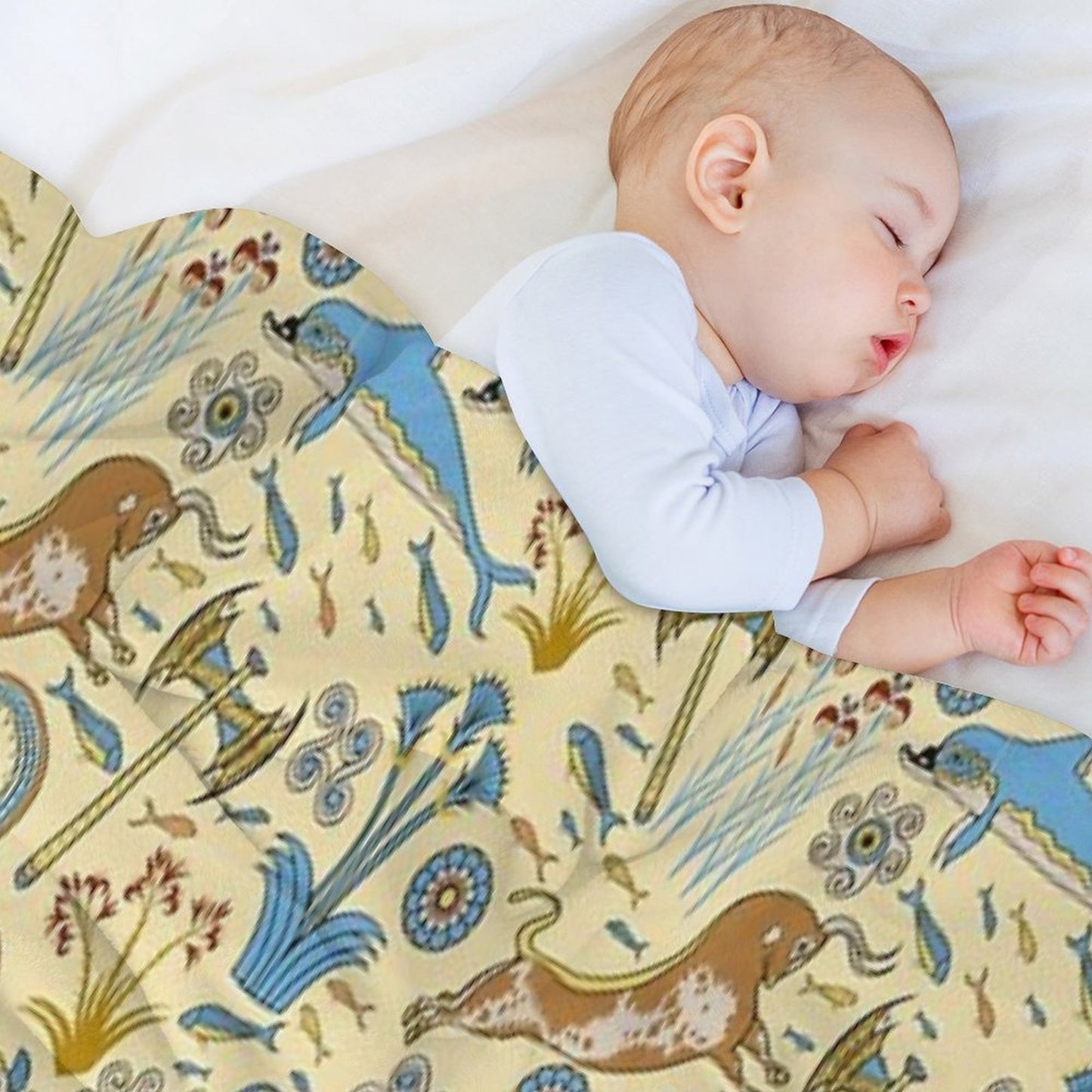 Minoan Fresco Motifs Pattern All-season Throw Blanket