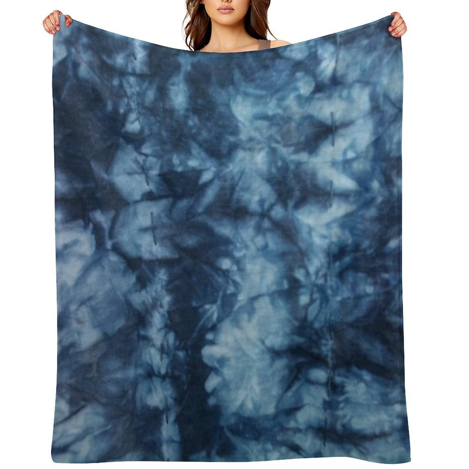 Blue Tie Dye Durable Throw Blanket