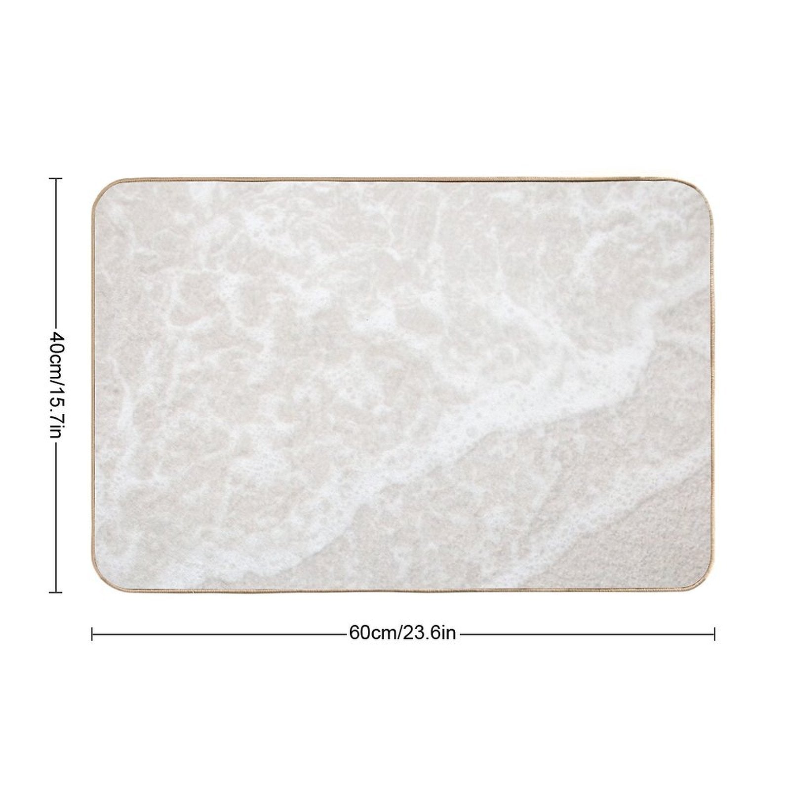 Beige And White Sand Beach  Long-Lasting Bath Mat